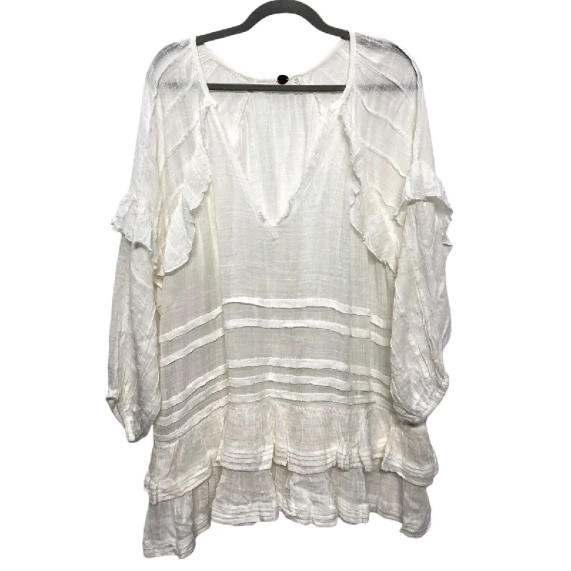 Blouse Long Sleeve By Free People In Ivory, Size: Xs