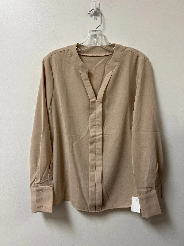 Blouse Long Sleeve By Shein In Cream, Size: L