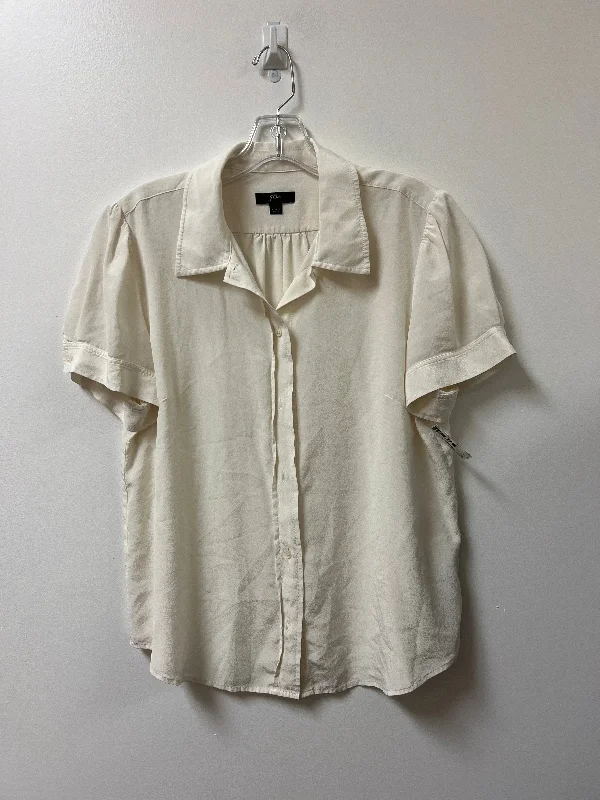 Blouse Short Sleeve By J. Crew In Cream, Size: L