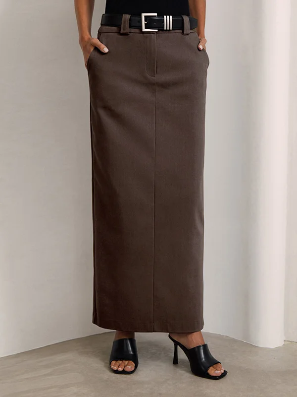 BerryBetty - Minimalism Slit Skirt