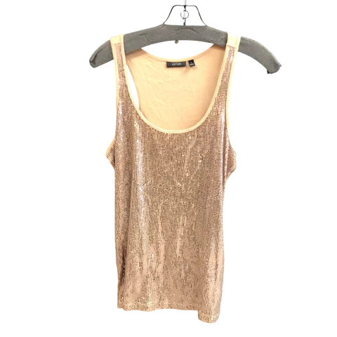 Top Sleeveless By Apt 9 In Gold, Size: L