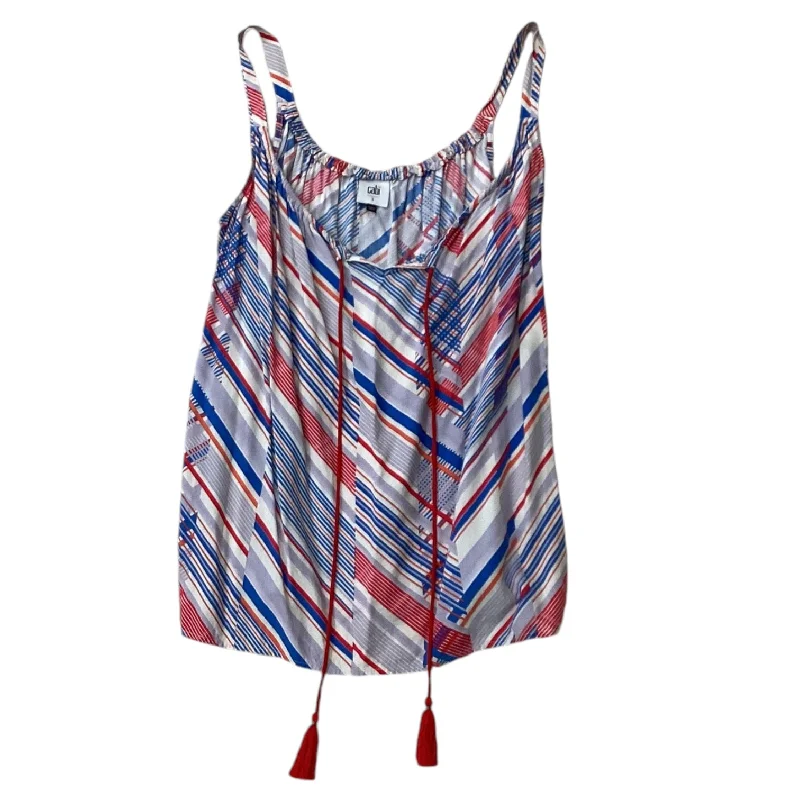 Top Sleeveless By Cabi In Blue & Red, Size: S