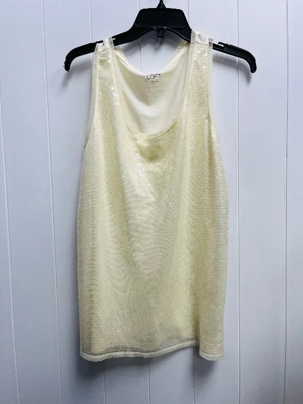 Top Sleeveless By Loft In Cream, Size: Xl