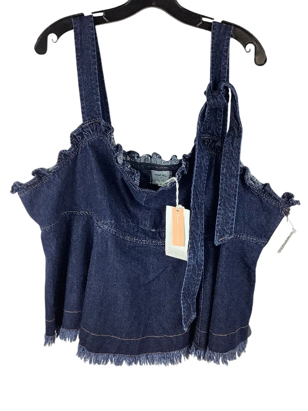 Top Sleeveless By Madewell In Blue Denim, Size: 2x