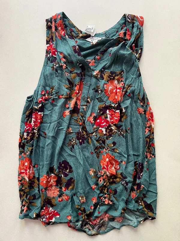 Top Sleeveless By Market & Spruce In Floral, Size: 1x