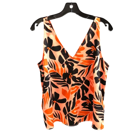 Top Sleeveless By Old Navy In Black & Orange, Size: L