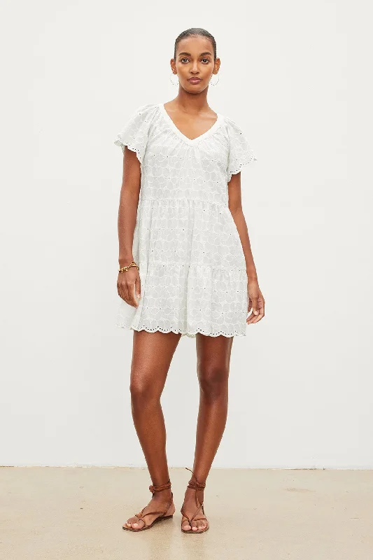 WYNETTE EMBROIDERED COTTON DRESS