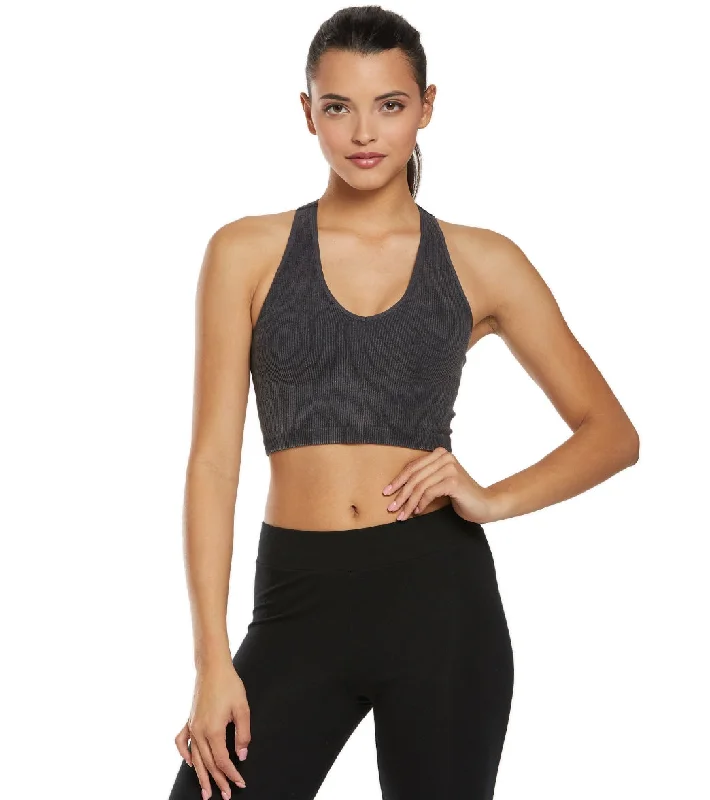 Free People Free Throw Yoga Crop Black