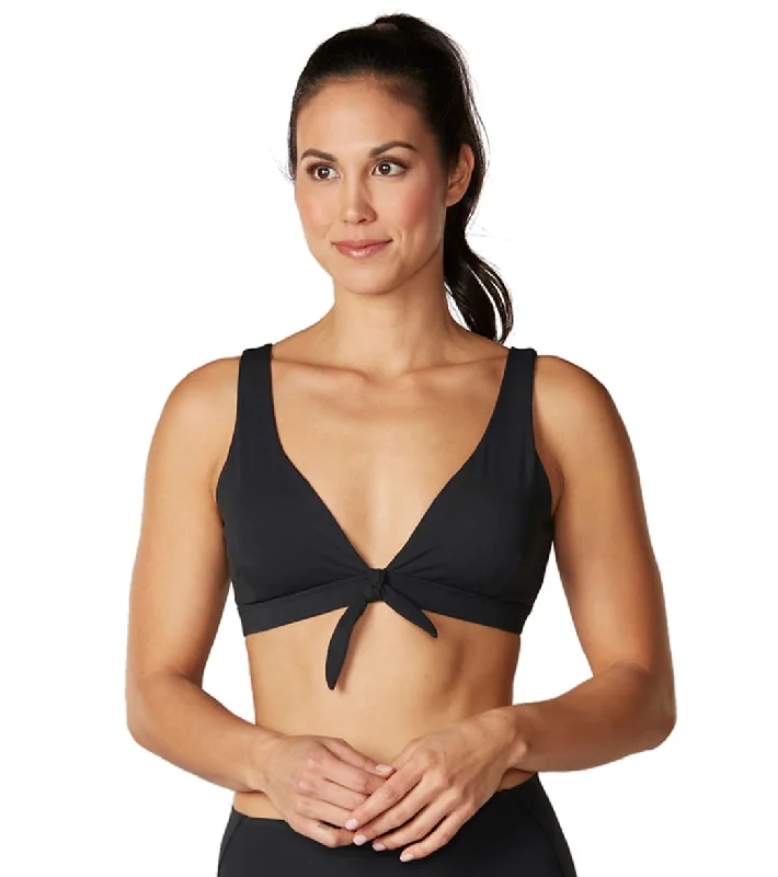 Tavi Tie Front Yoga Sports Bra Ebony