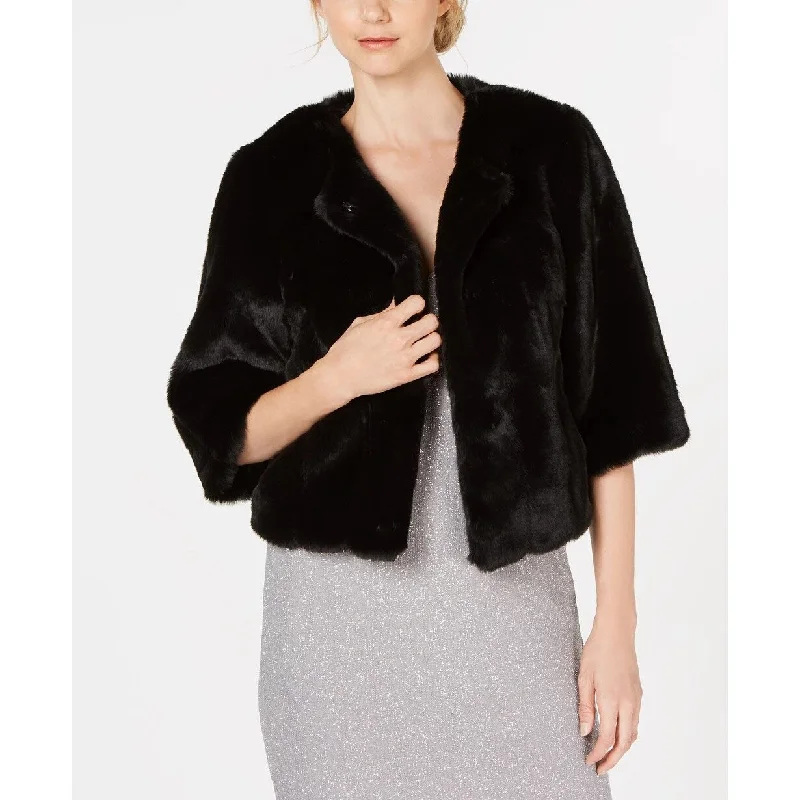 Calvin Klein Women's Faux Fur Shrug Black Size Medium