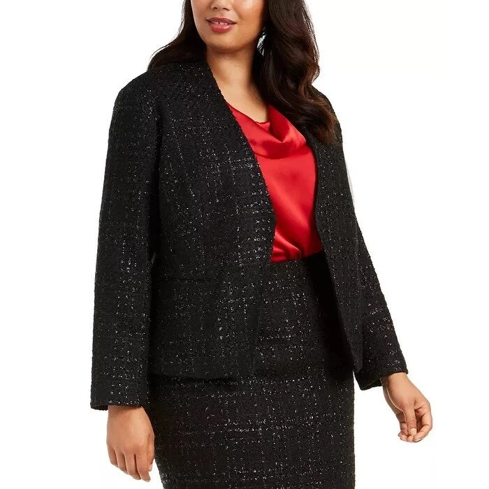 Calvin Klein Women's Plus Tweed Jacket Black Size 22W