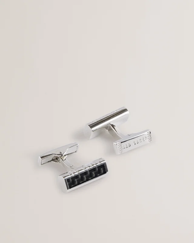 Carbie Carbon Fibre Cufflinks Silver