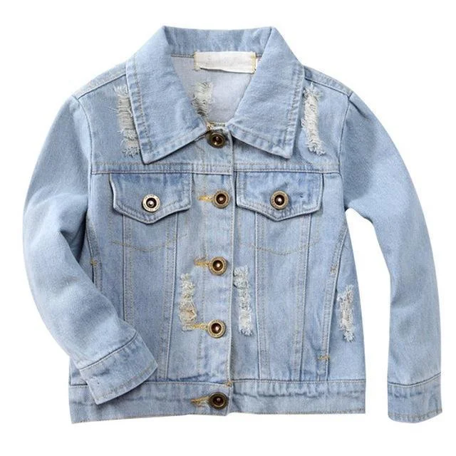 Kids Jean Jacket Ragged Fashion Jacket