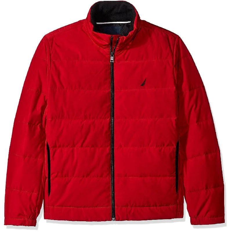 Nautica Men's Quilted Down-Blend Jacket, Red, XXL