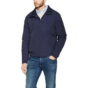 Nautica Solid Lightweight Bomber Jacket, Navy, L - Blue