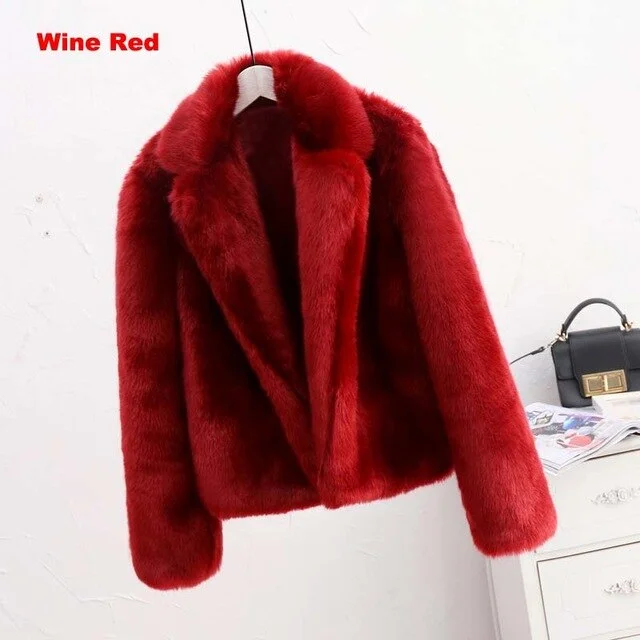 wine red faux fur