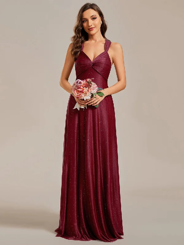 Sparkly Pleated Twist Wholesale Bridesmaid Dresses